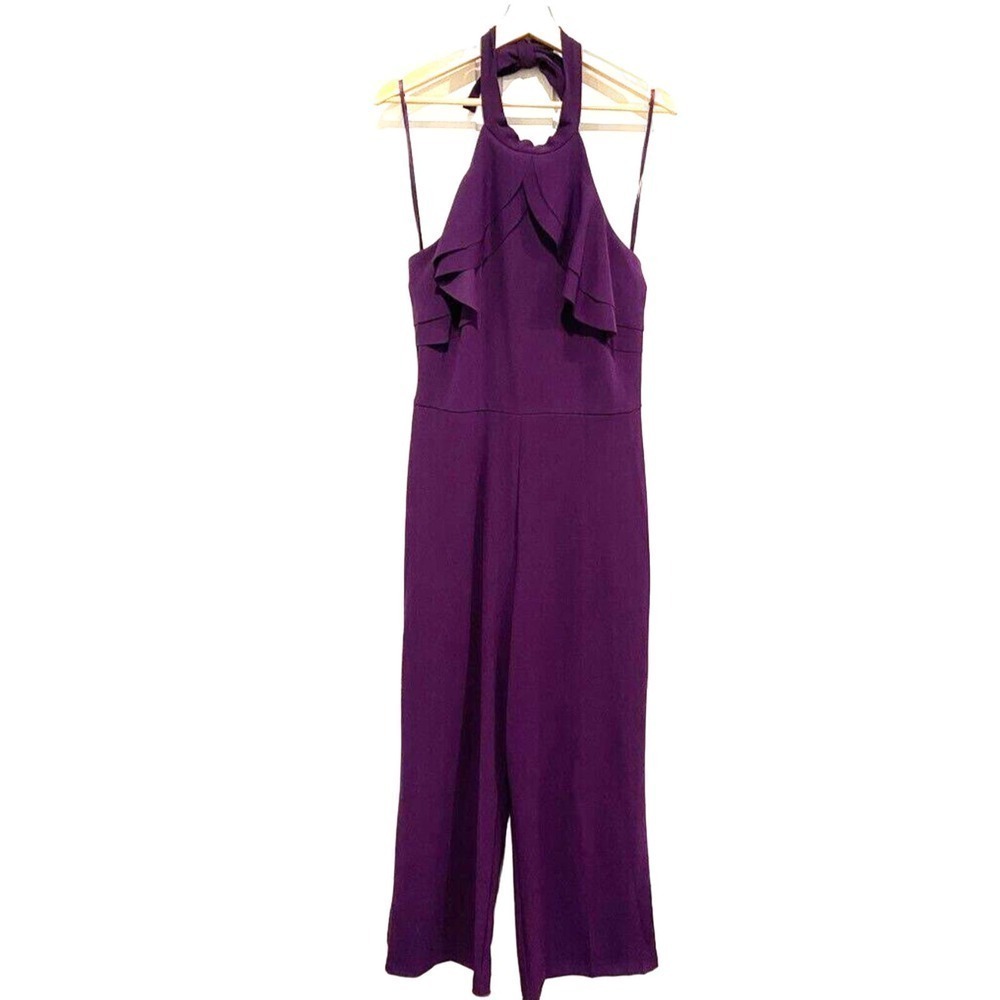 Bebe - Nordstrom purple halter Tie Neck jumper women's size 14